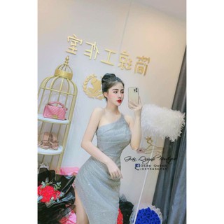 Đầm maxi chéo lệch vai sexy