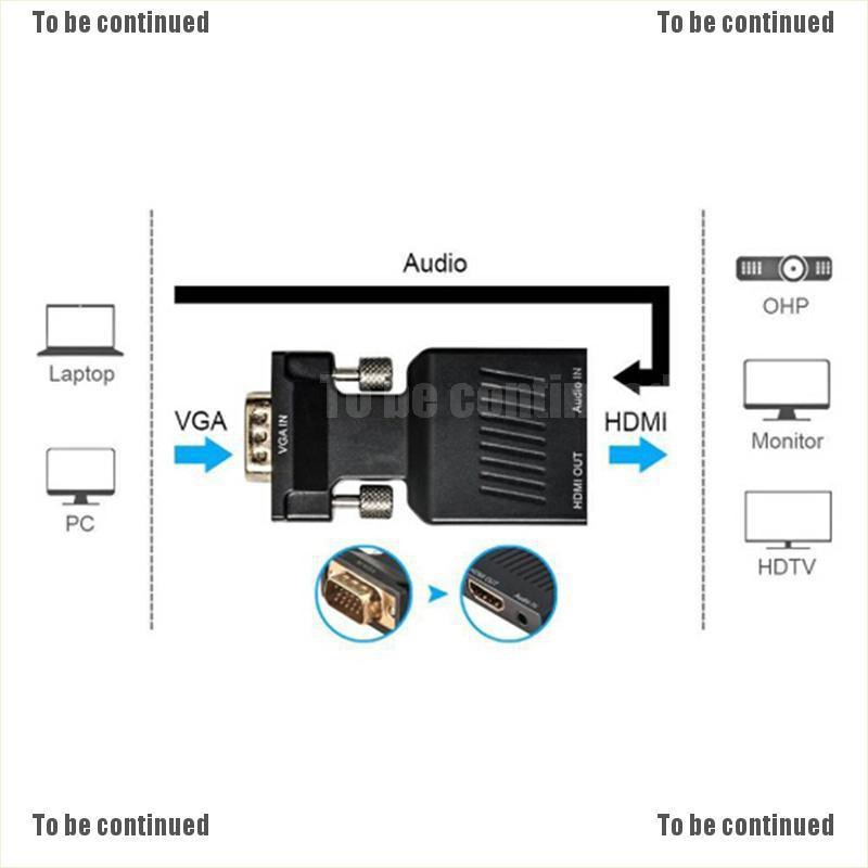 Đầu Chuyển Đổi 1080p Vga Sang Hdmi Kèm Cáp Âm Thanh Usb | BigBuy360 - bigbuy360.vn