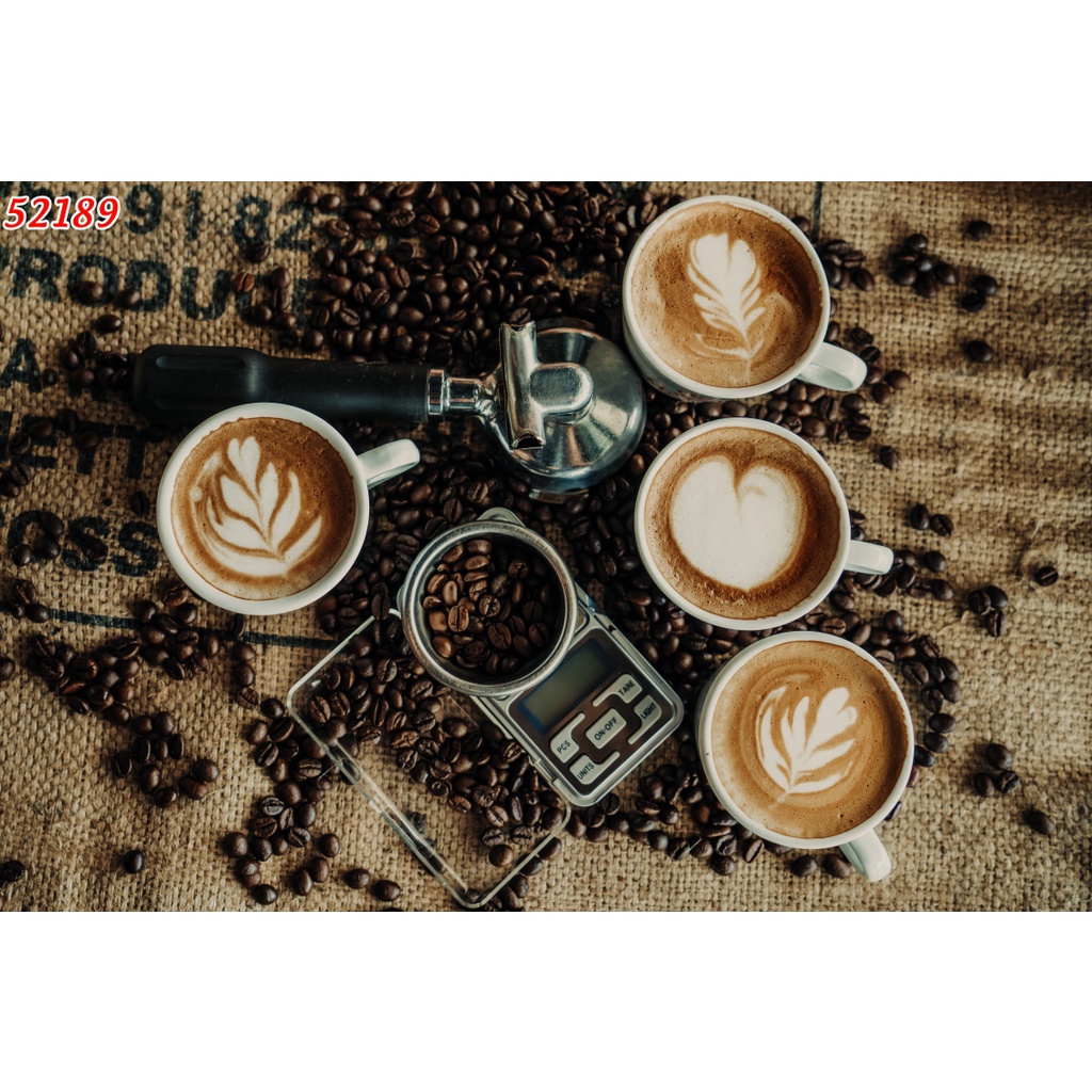 Tranh dán tường Quán Cafe, Trà Sữa, Trang Trí Cửa Hàng 3D khổ lớn