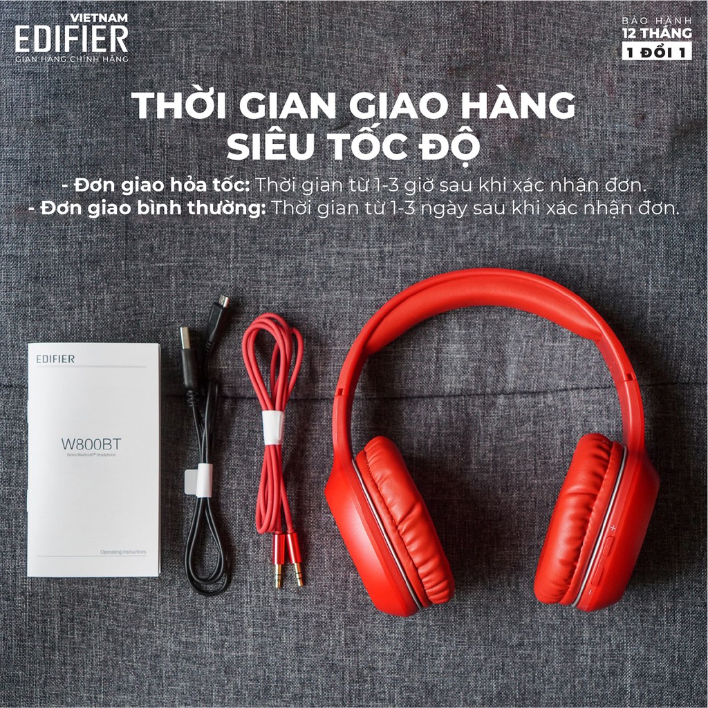 Tai nghe Bluetooth 5.1 thể thao EDIFIER W800BT Plus Chống ồn - Hàng phân phối chính hãng - Bảo hành 12 tháng
