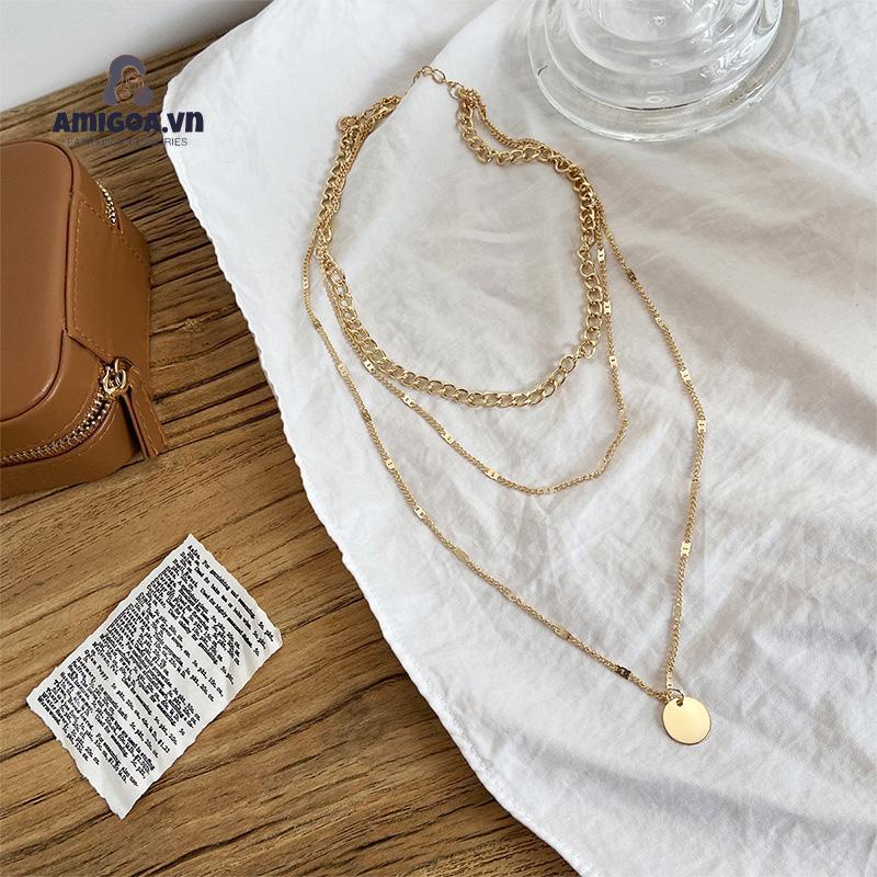 ✨✨Vòng cổ Kim Loại Nhiều Lớp Thiết Kế Đơn Giản