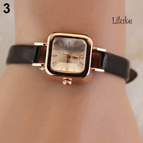 Đồng Hồ Đeo Tay Nữ Mặt Vuông Dây Giả Da Thời Trang