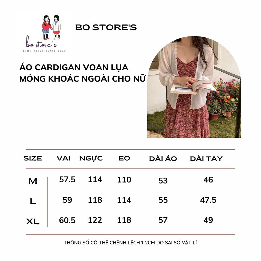 Áo Cardigan Voan Lụa Mỏng Khoác Ngoài Cho Nữ