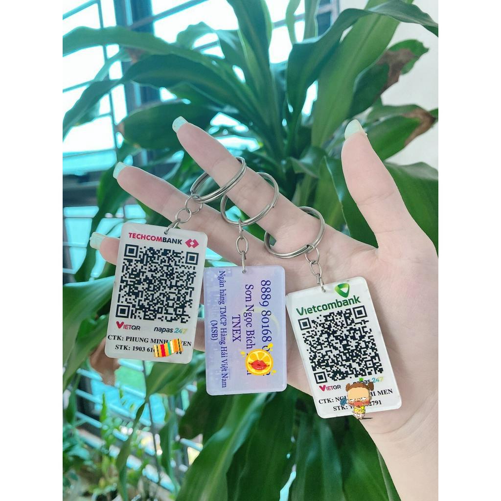 Móc khoá in mã QR code, STK theo yêu cầu-tione