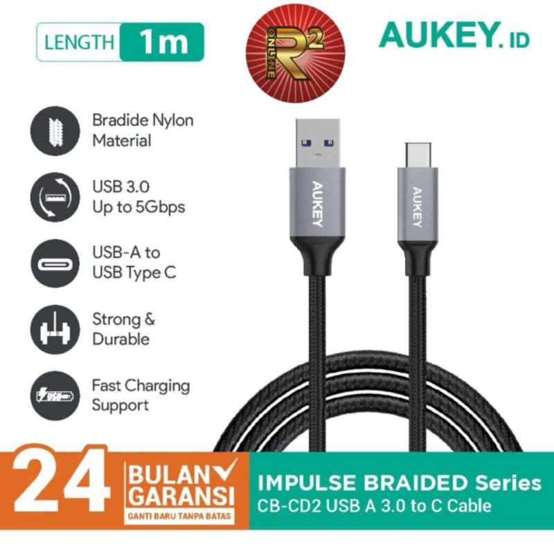 Dây Cáp Sạc Aukey Cb-Cd2 Cổng Usb 3.0 Type C