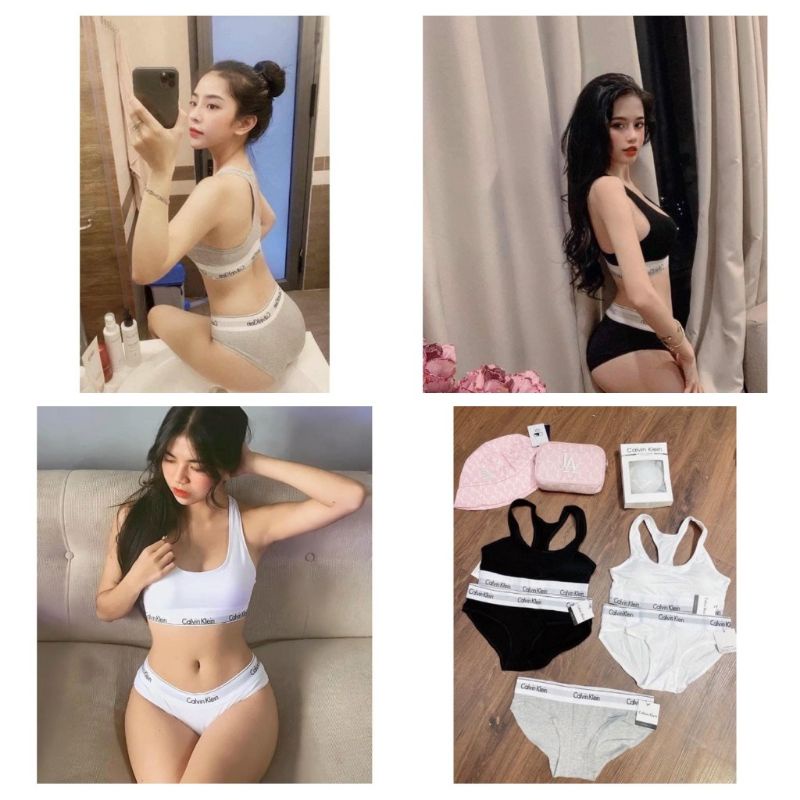 set underwear CK nữ ( 1 áo bra + 1 quần chip CK) (40-60kg). ( có buôn sỉ)