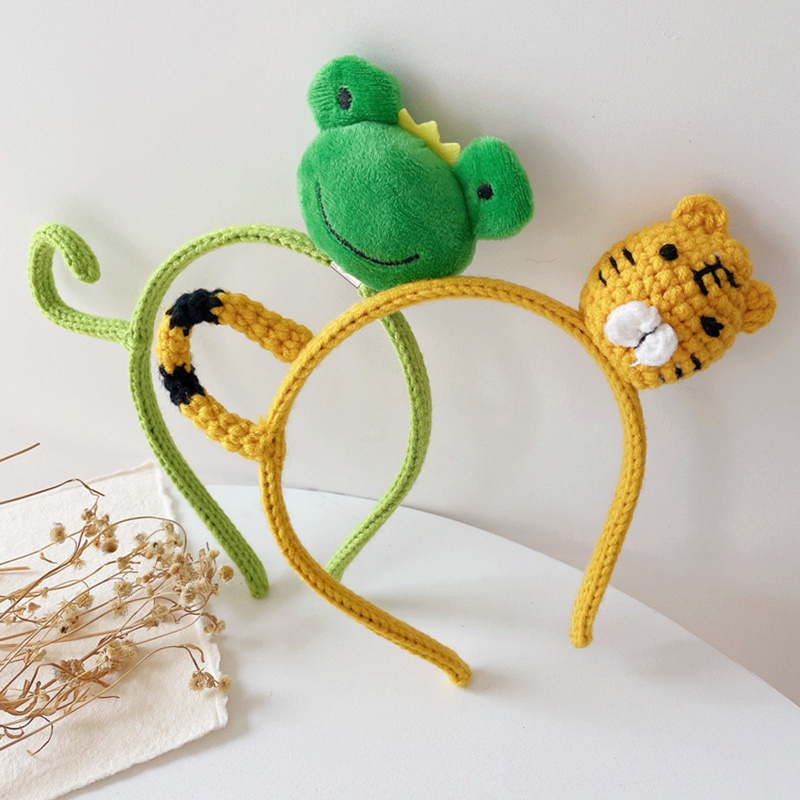 Flgo Băng Đô Cài Tóc Dệt Kim Hình Động Vật Dễ Thương Cho Nữ