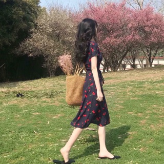 Đầm váy Cherry cột eo quảng châu siêu xinh 🍒🍒🍒