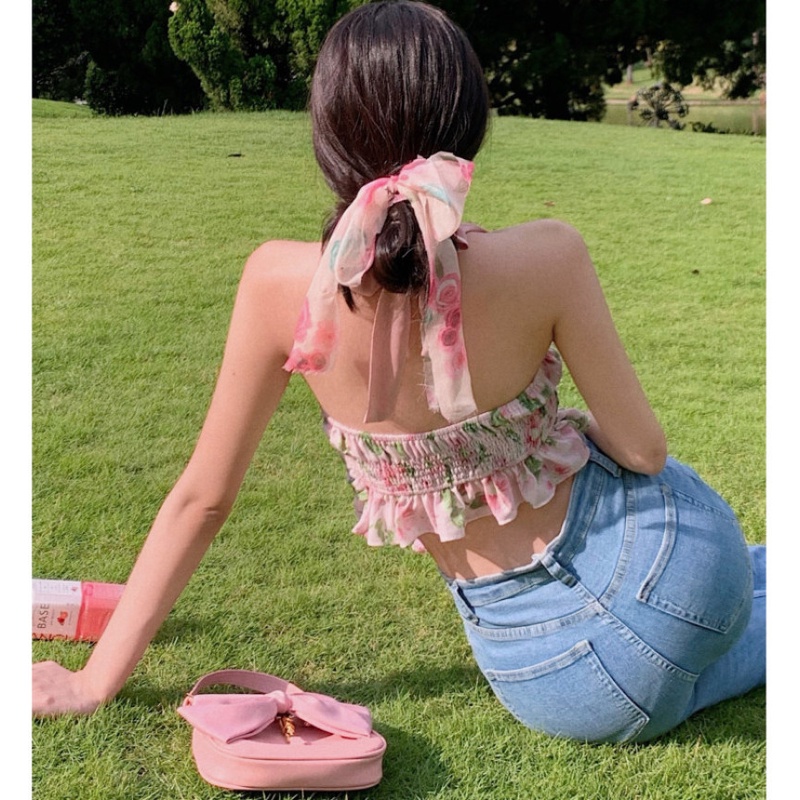 Áo Ống Hai Dây In Họa Tiết Hoa Thời Trang Mùa Hè Quyến Rũ Dành Cho Nữ