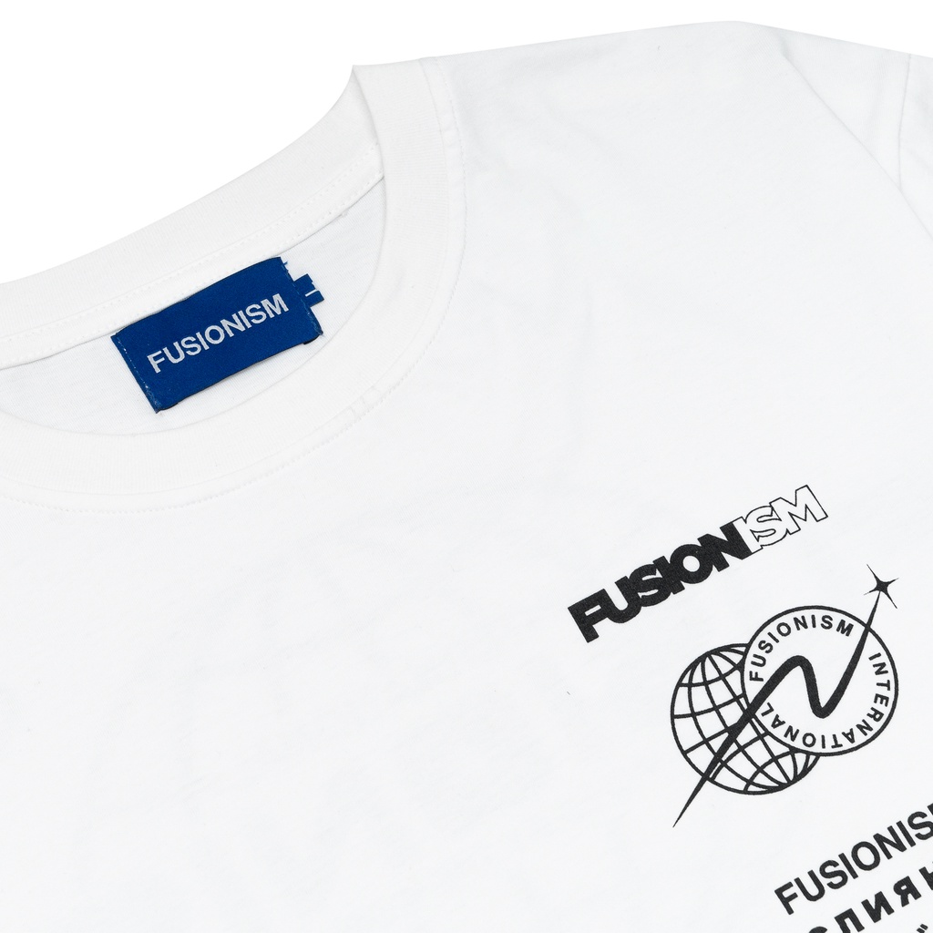 Áo thun in Logo International Fusionism - Màu Trắng Đen - Unisex - Form Oversize