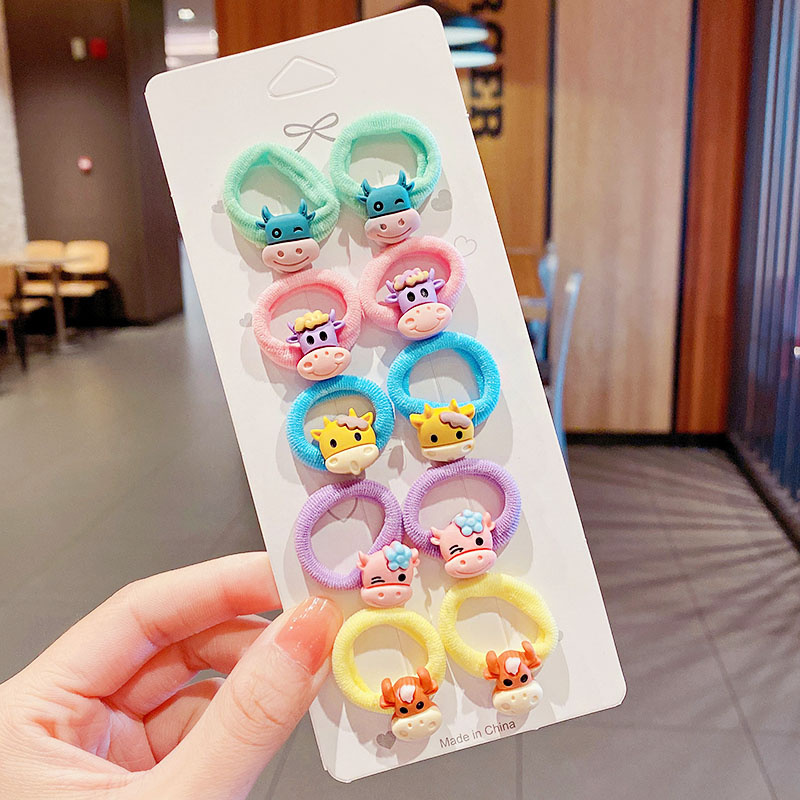 Set 10 Dây Buộc Tóc Hình Que Kem/Trái Cây Xinh Xắn Cho Bé Gái