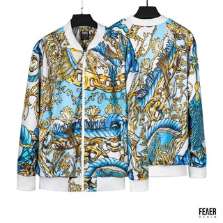 Áo khoác Bomber nam họa tiết ba tư Paisley chất Cotton và Spandex thoáng, co dãn tốt - FEAER DENIM