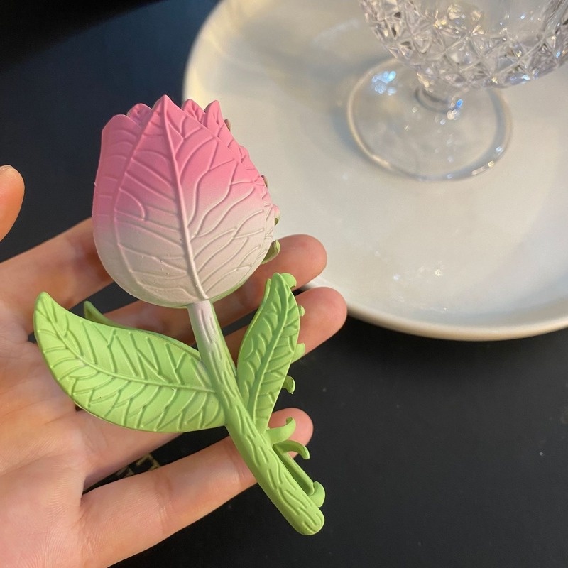 Kẹp Đầu Hoa Tulip Mùa Hè Mới Kẹp Lưng Cho Nữ Chất Lượng Cao