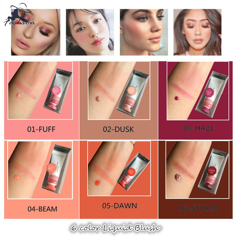 [Hàng mới về] Má hồng dạng lỏng trang điểm tự nhiên lâu trôi 6 màu tùy chọn | BigBuy360 - bigbuy360.vn