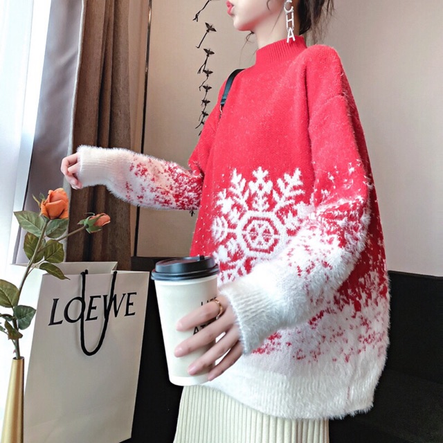 Áo len bông tuyết diện Noel siêu xinh hàng QC dày dặn