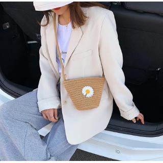 Túi cói đeo vai họa tiết hoa xinh xắn thời trang cho phụ nữ