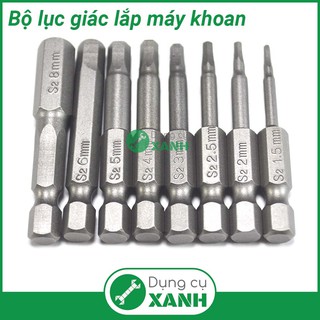 Bộ 8 đầu lục giác lắp máy khoan chuôi lục