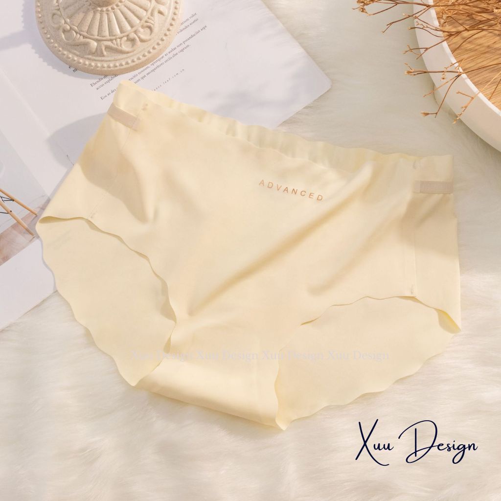 Quần lót nữ vải cotton gân tăm co dãn, không đường may viền lượn sóng tông màu nhẹ nhàng - Wexuu Design  QC127