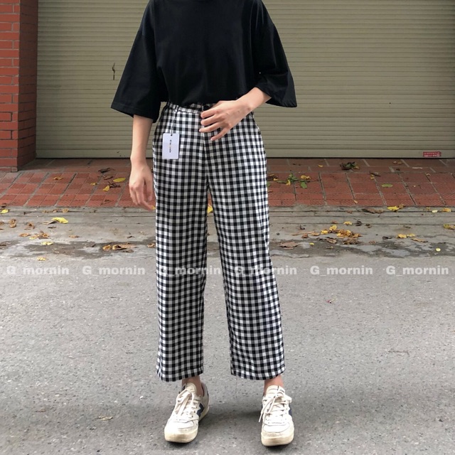 Quần suông kẻ caro 01
