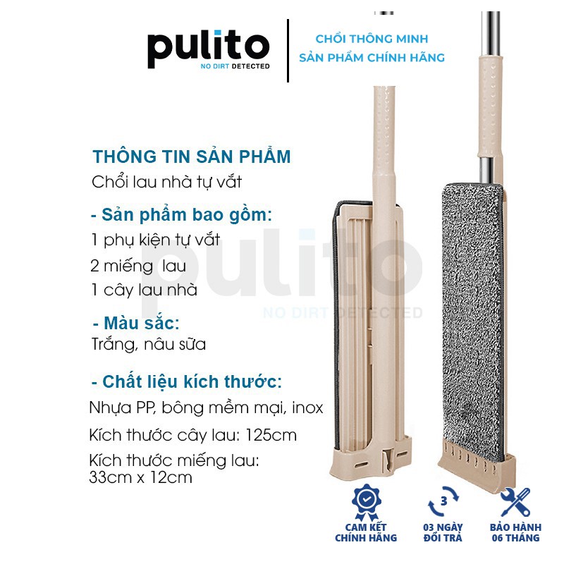 Chổi lau nhà tự vắt thông minh PULITO chính hãng thông minh tiện lợi LS-CLN-M1
