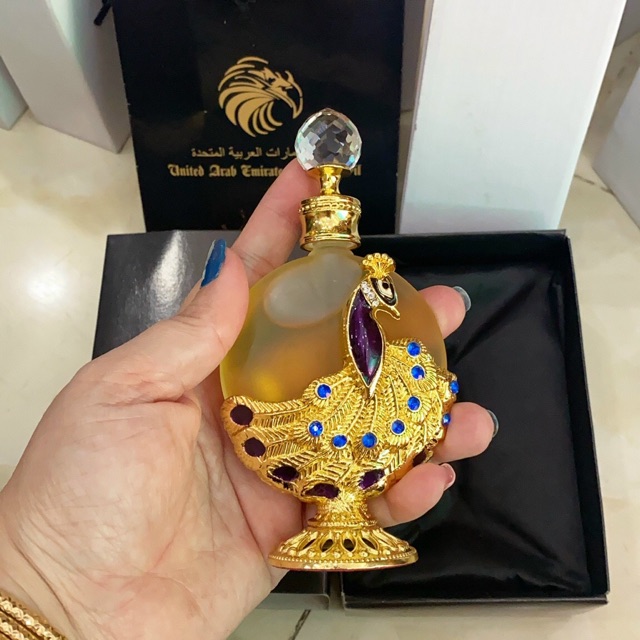 NƯỚC HOA DUBAI CON CÔNG CHAI LỚN 35ml - KÈM TÚI HỘP