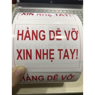Tem Hàng Dễ Vỡ Xin Nhẹ Tay In Sẵn Có Keo Dán 300 con Đủ 3 màu xanh, đỏ, đen.