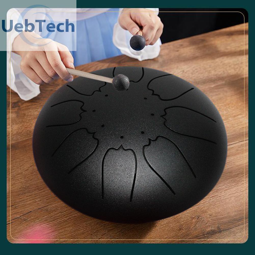 Uebtech Steel Tongue Drum Set 6 inch 8 Tune Handpan with Drumstick Carrying Bag