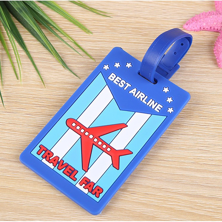 Thẻ bảng tên hành lý vali họa tiết bắt mắt nhiều màu sắc chống thất lạc