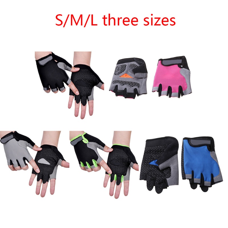 Găng Tay Hở Ngón Bằng Silicone Chống Trượt Chống Mồ Hôi Dùng Cho Thể Thao Ngoài Trời/Đi Bộ Đường Dài/Gym