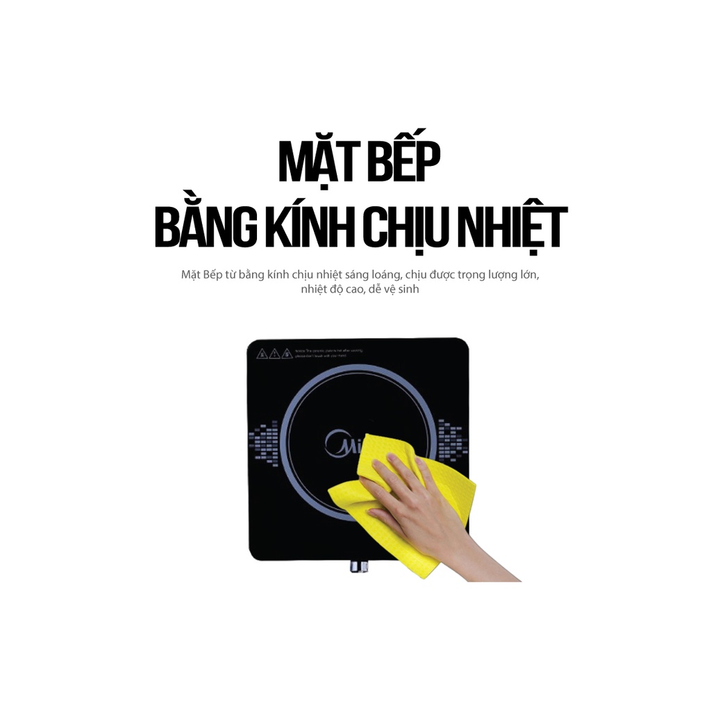 Bếp từ đơn Midea MI-K1917EF - Nấu nhanh, gọn nhẹ dễ dàng vệ sinh