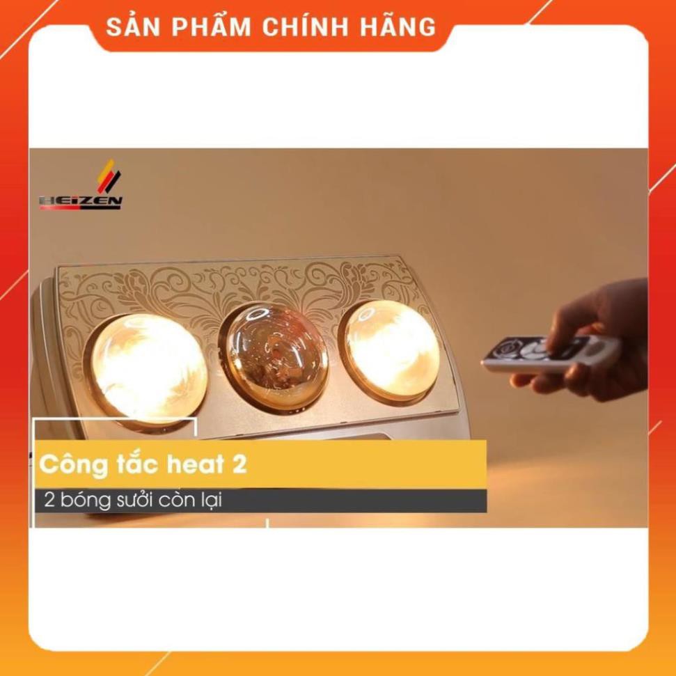 [FreeShip] Đèn sưởi 3 bóng Heizen có điều khiển từ xa HE-3BR - Hàng cao cấp chính hãng Huy Anh