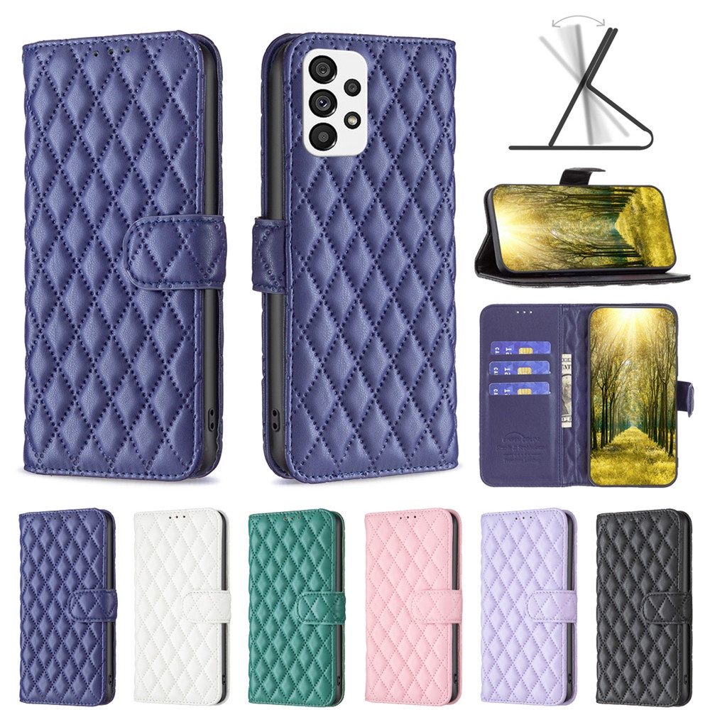 Bao Da Điện Thoại PU TPU Dạng Ví Nắp Lật Làm Giá Đỡ Có Ngăn Đựng Thẻ Sang Trọng Cho Samsung Galaxy A03 A13 A33 A53 A73
