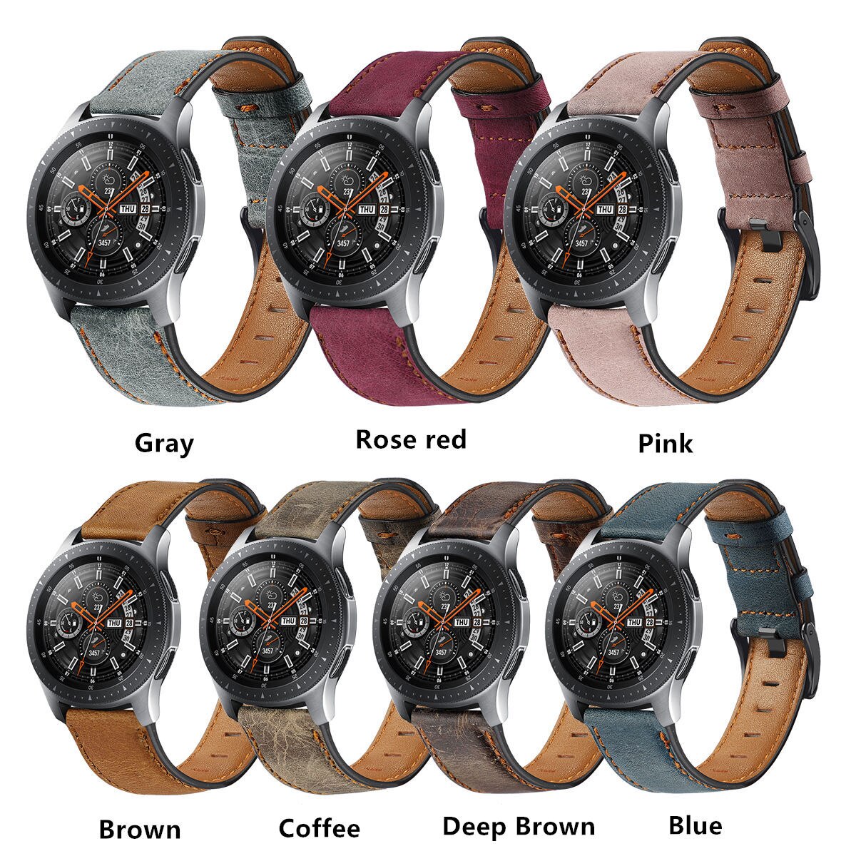 Dây Đeo Bằng Da 46mm Cho Đồng Hồ Samsung Galaxy S3 Frontier Watch 2 Gt 46 mm 22mm và HUAWEI