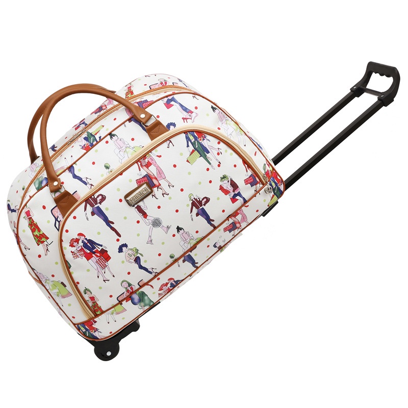 Túi kéo du lịch có bánh xe da pu cao cấp họa tiết size 20 inch hàng cao cấp TK-MAU2