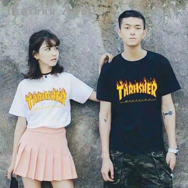 Outdoor zone Thrasher T shirts skateboard tide trasher magazine flame causal tee men women top