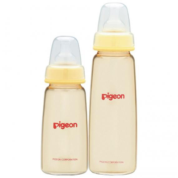 Bình sữa Pigeon nhựa PPSU cổ hẹp 160ML/240ml Vàng