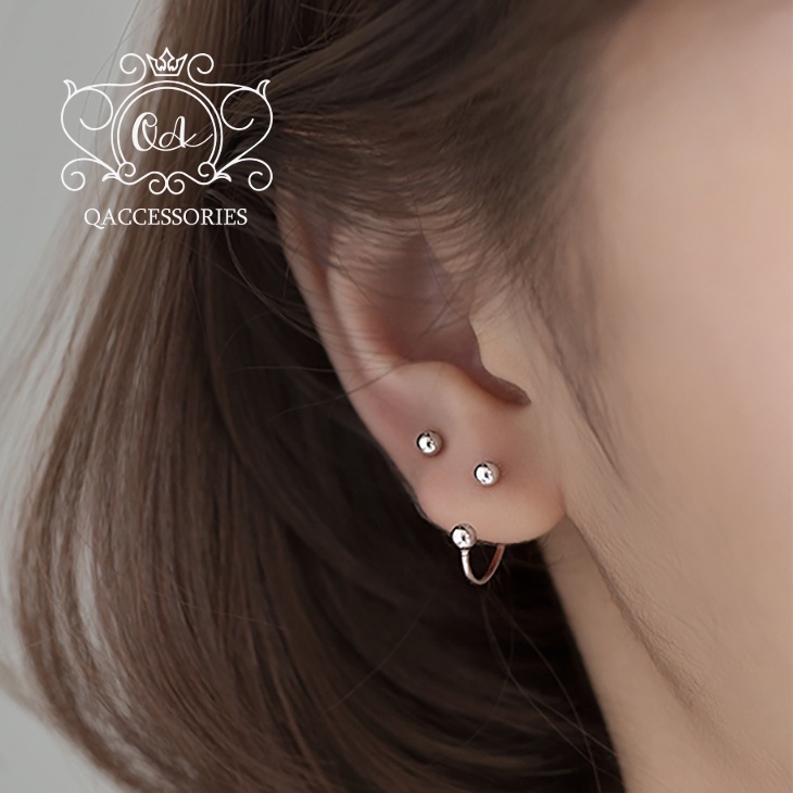 Khuyên tai bạc khoen vành chốt bi vặn nam nữ bông tai kẹp vành S925 EARCUFF Silver Earrings QA SILVER EA200903