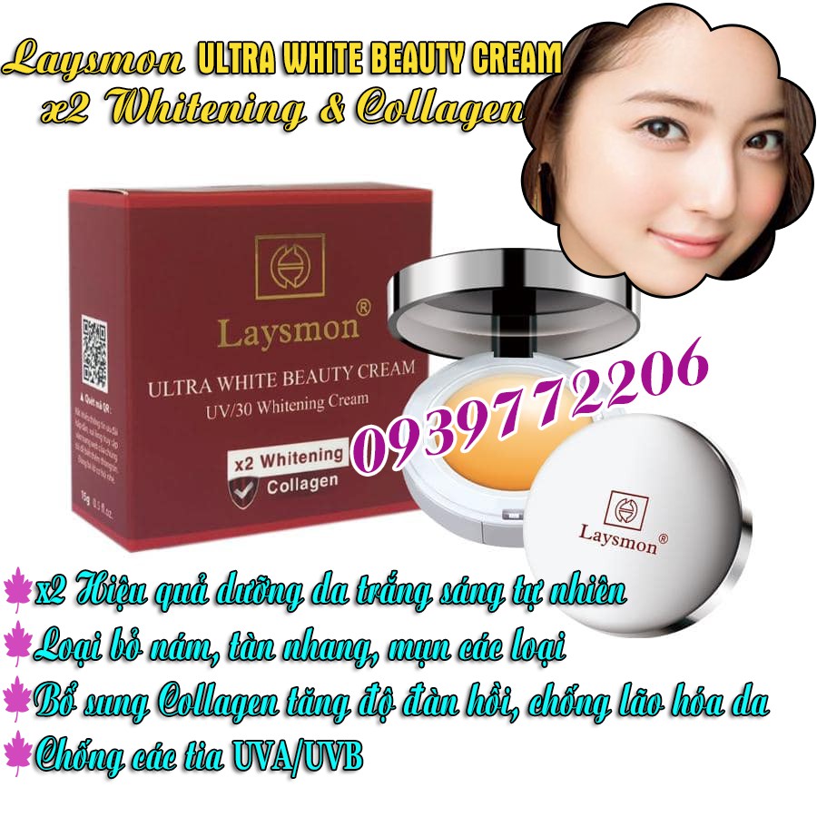 (Miễn ship + Quà) Kem Laysmon x2 Whitening Collagen chính hãng