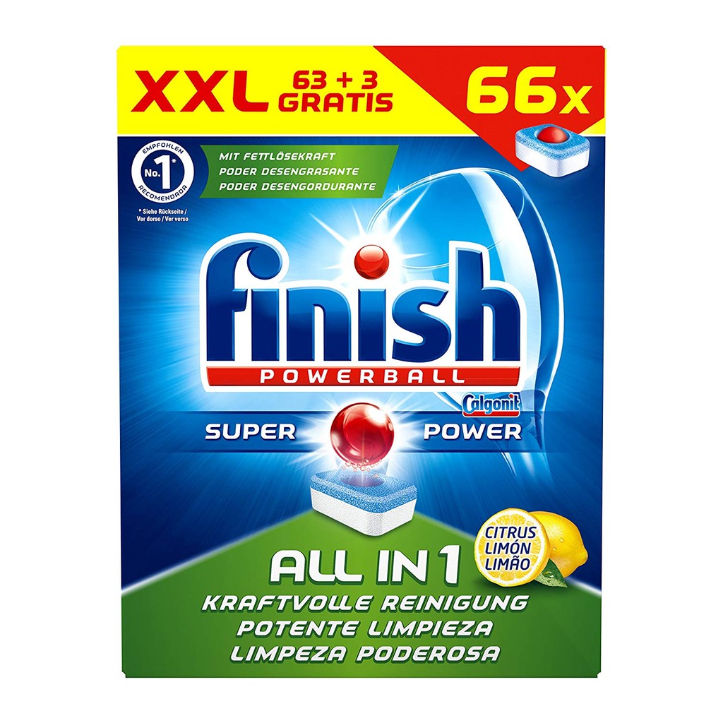 Viên rửa bát Finish All in One 120 viên dành cho máy rửa chén bát, viên finish all in 1 với tất cả chức năng trong 1 vên