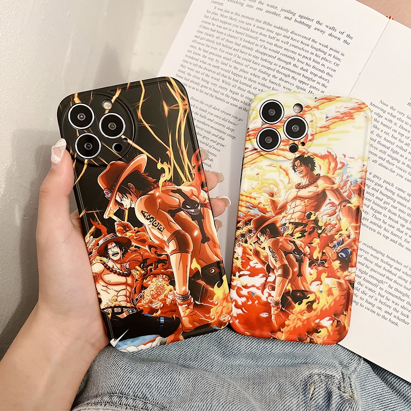 Ốp Điện Thoại Mềm Nhám In Hình ONE PIECE Portgas· Ace Cho iPhone 13 11 12 Pro Max Xs Max XR