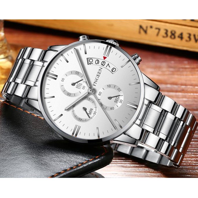(TRỢ GIÁ KHỦNG) Đồng Hồ Nam  FNGEEN JAPAN Lịch Ngày Phiên Bản Doanh Nhân Dây Thép Không Gỉ Cao Cấp | BigBuy360 - bigbuy360.vn
