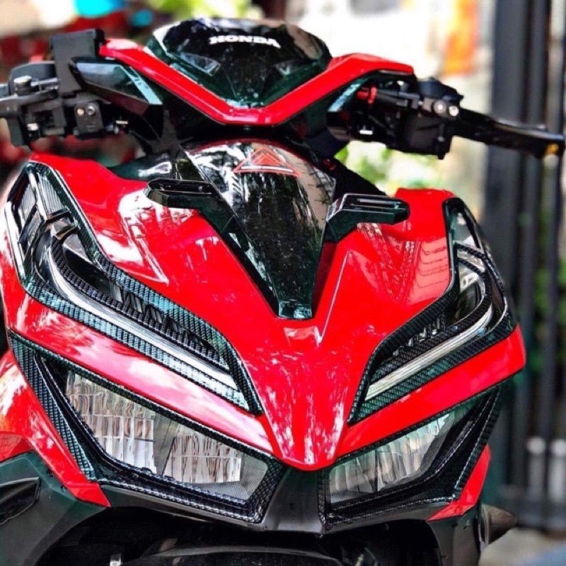 Ốp viền đèn vario 2019-2020 2 màu bạc và cacbon cao cấp đẹp mắt
