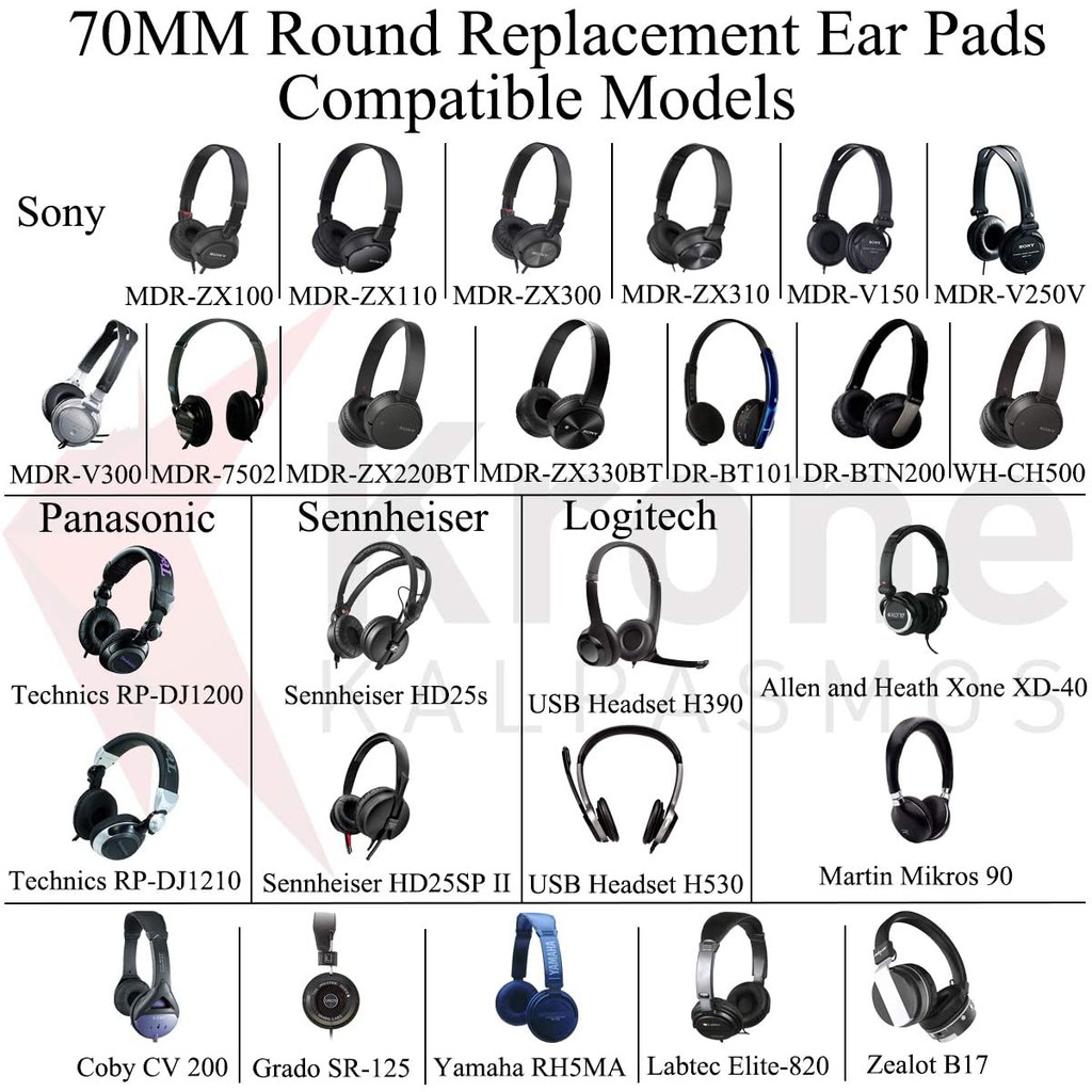 Miếng Đệm Thay Thế Cho Tai Nghe Sony Wh-Ch500 Zx330Bt Zx310 Zx100 Zx600 V150 V300
