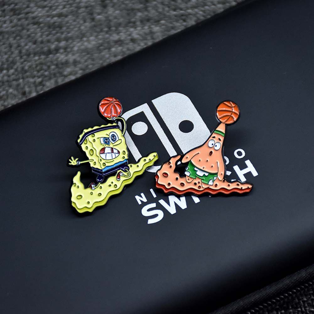 LANFY Cute SpongeBob SquarePants Cartoon Enamel Brooch SpongeBob Badge Backpack Bag Coat Hat Patrick Star Jewelry Accessories Gift For Women Lapel pin Brooches Pin/Multicolor