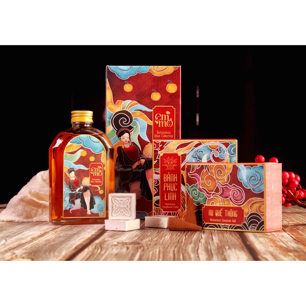 Giỏ Quà Tết "Em Mơ"  - Gỉo quà Tết 2022 – 8 món | Giỏ mây đan tre | BigBuy360 - bigbuy360.vn