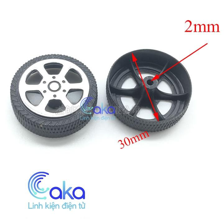 LKDT Bánh xe mini 30mm lốp cao su