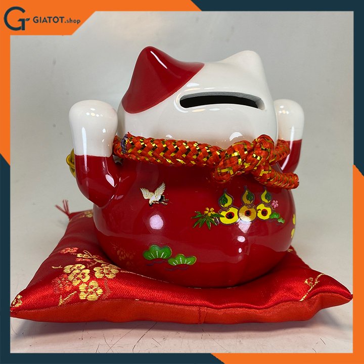 Mèo thần tài may mắn Maneki Neko 10cm kiêm hũ tiết kiệm (ngẫu nhiên)