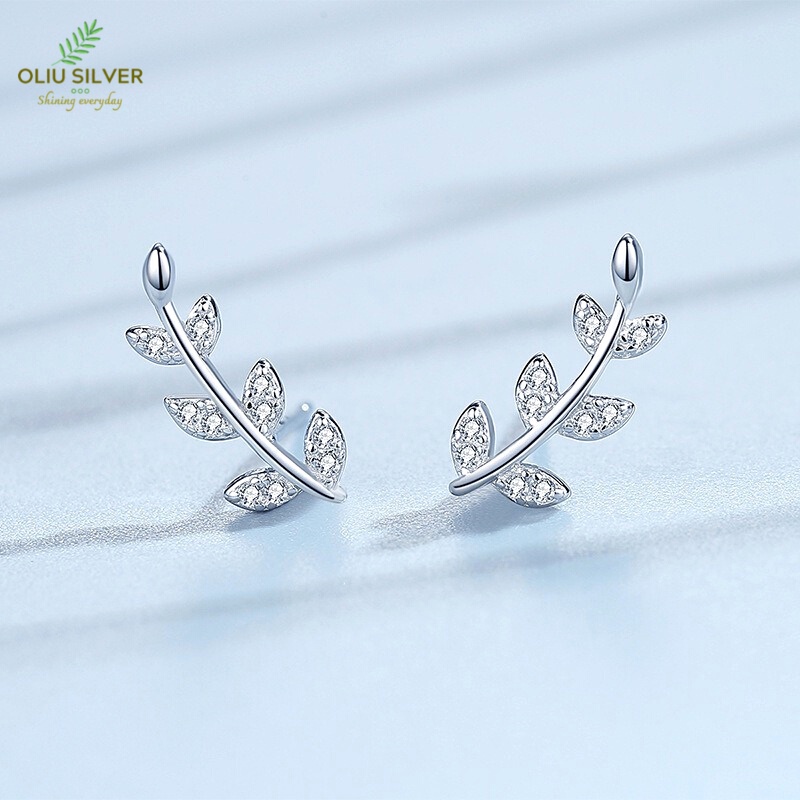 Bông Tai Bạc S925 Chiếc Lá Pendant Leaf Dễ Thương | Khuyên Tai Nữ Trang Sức Bạc Thời Trang
