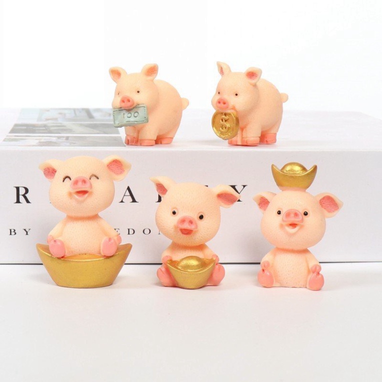 đồ trang trí bánh kem [FREESHIP❤️] heo nhựa thần tài