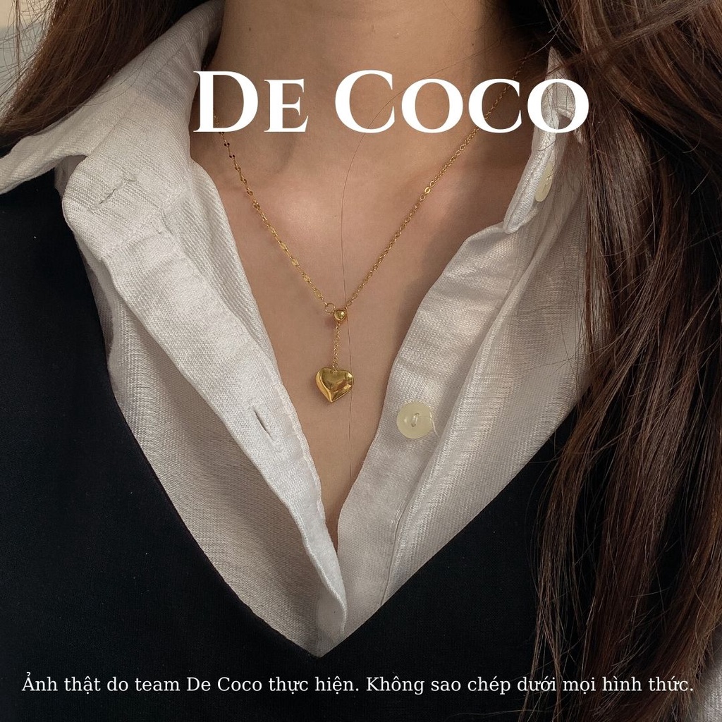 [KHÔNG ĐEN GỈ] Vòng cổ titan đeo được 2 kiểu, dây chuyền tim rơi Falling Heart De Coco decoco.accesso
